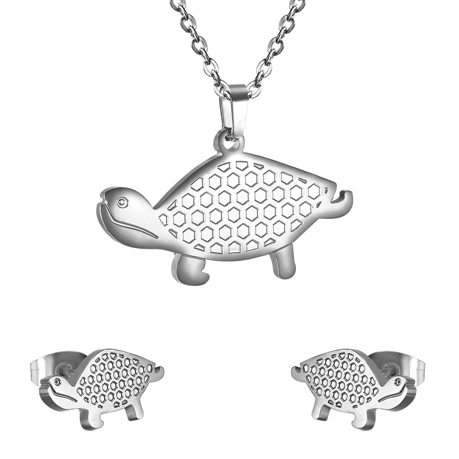 LUXUKISSKIDS ювелирные изделия из нержавеющей стали подвеска черепашка серьги