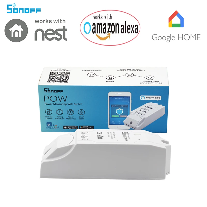 Sonoff Pow Smart переключатель Wi Fi контроллер с реальным временем мощность измерения