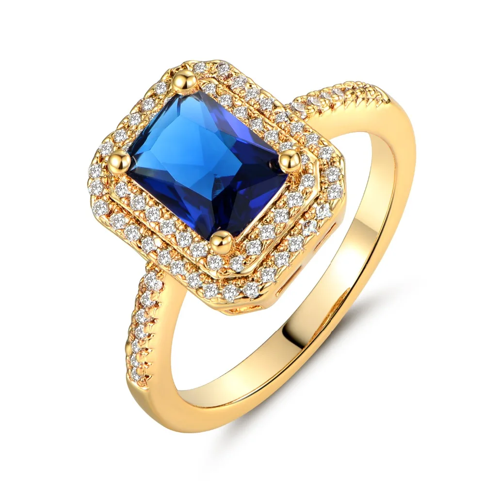 Женское кольцо на палец XIAGAO золотого цвета квадратное круглые с кубическим