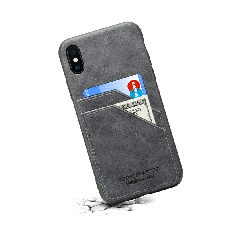 Чехол-кошелек для iPhone XS XR Max задняя крышка карт Ретро Чехол из искусственной кожи