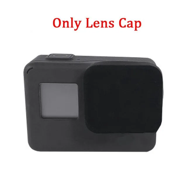 BLACK Lens Cap Мягкий силиконовый защитный чехол Корпус оболочка с защитной крышкой объектива для Go Pro Hero 7 черный 6 5 Экшн-камера набор аксессуаров - Цвет: BLACK Lens Cap