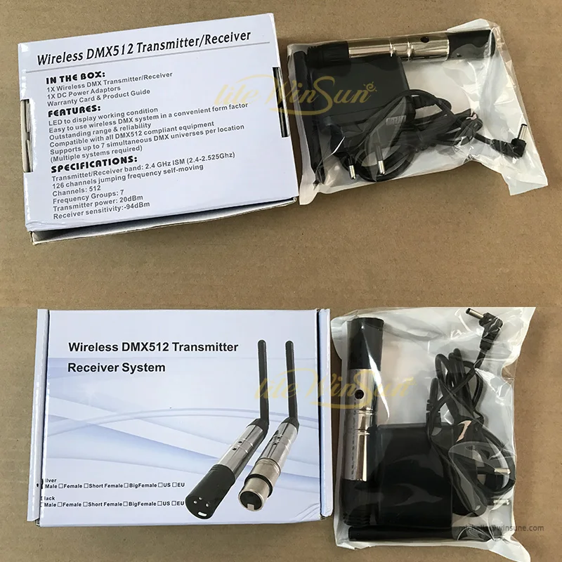 Litewinsune 2 шт. Бесплатная доставка 4G ISM DMX512 беспроводной 3 контакта XLR передатчик
