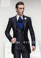 free shippingcustom made cheap black peak lapel groom tuxedos groomsmen men wedding groom wear dress bridegroom suits