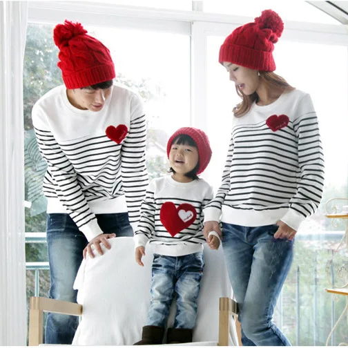 Семейный Модный осенне зимний/Весенний семейный хлопковый комплект одежда для