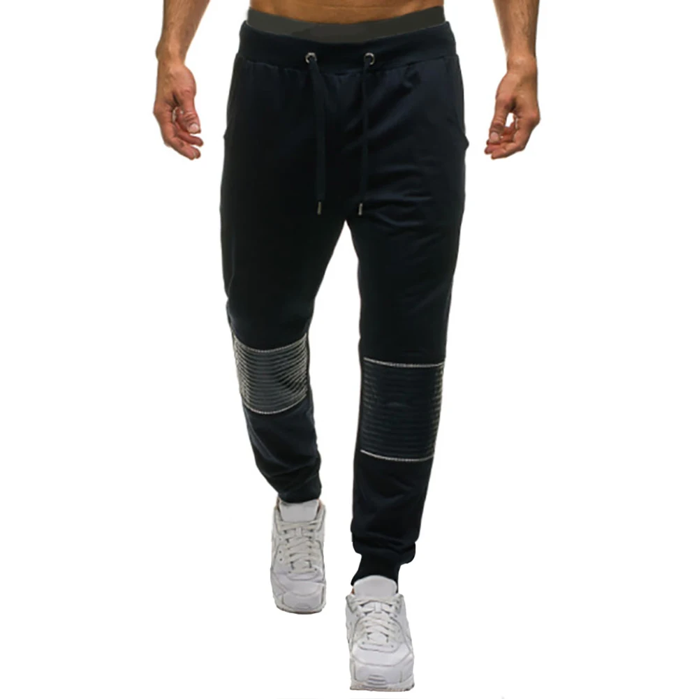 Мужская мода пэчворк Drawstring Pocket спортивные повседневные свободные брюки | одежда