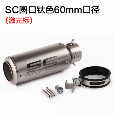 Для Yamaha MT09/07 ForKawasaki Z900 Z800 ForDucati ForHonda мотоцикл изменение 51 MM Круглый ствол выхлопной трубы без глушитель - Цвет: 60MM P