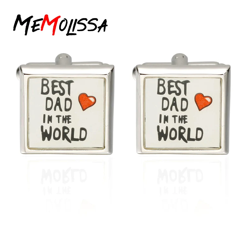 

Запонки для рубашки MeMolissa для мужчин, лучший папа в мире, запонки высокого качества, ювелирные изделия высшего качества