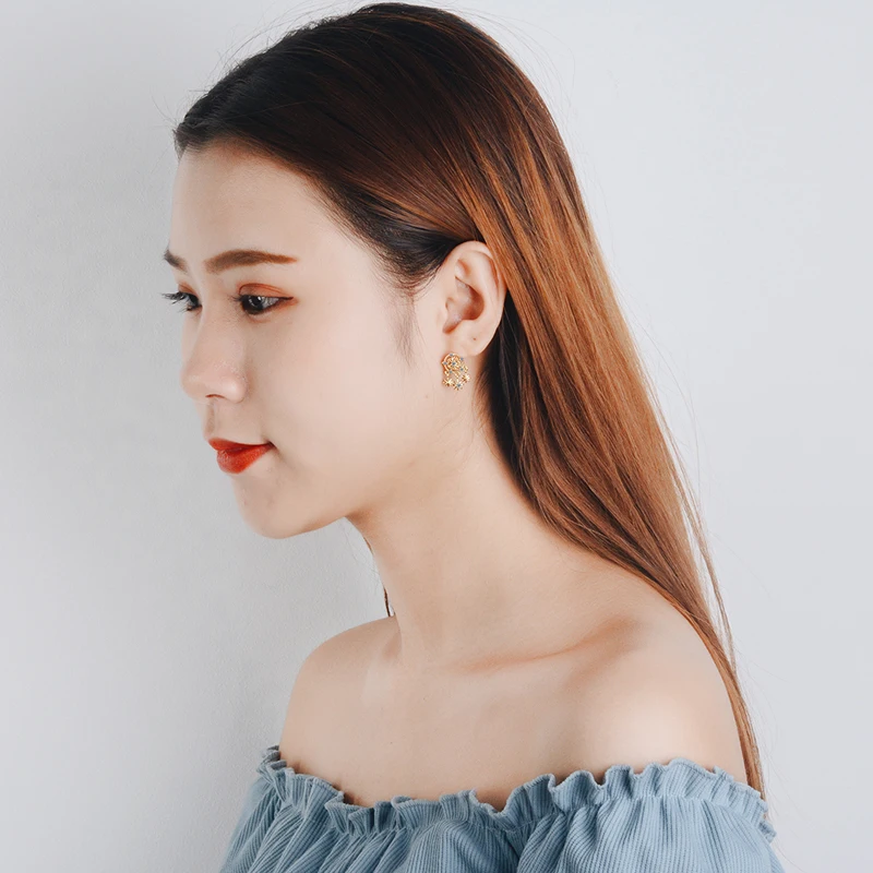 KOFSAC New Trendy 925 Silver Stud Earrings For Women Shiny Zircon Temperament Sweet Snowflake Earring Jewelry Girl Birthday Gift | Украшения
