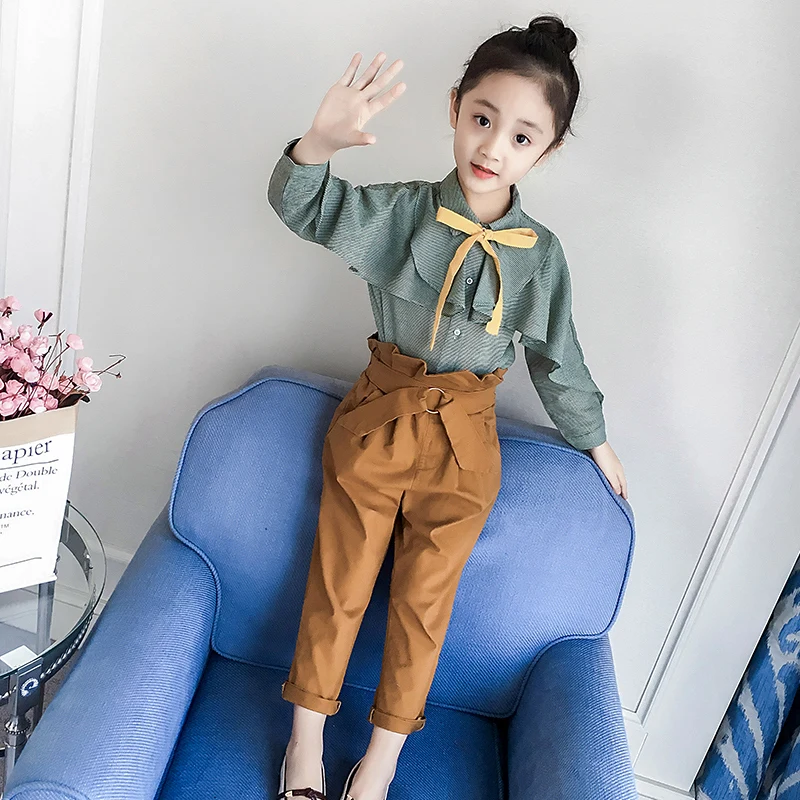 Весенний костюм для девочек новая Корейская версия большого размера Детская