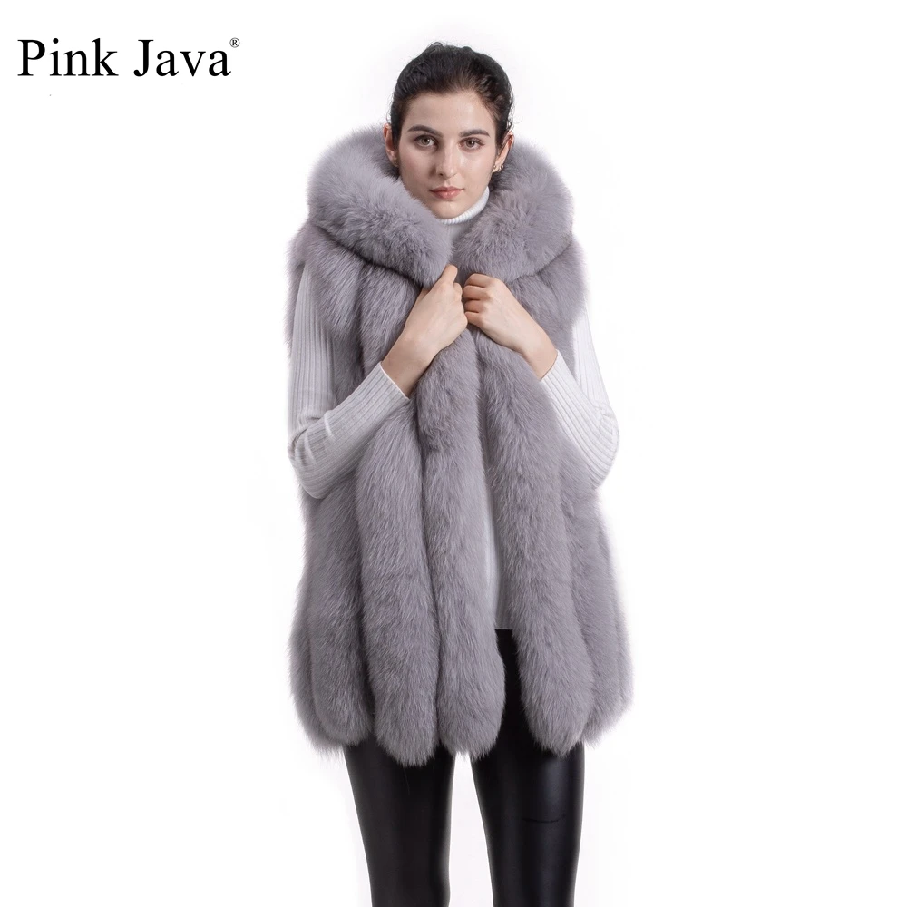Женский зимний меховой жилет розовый из натурального Лисьего меха QC9484|coat stands for the