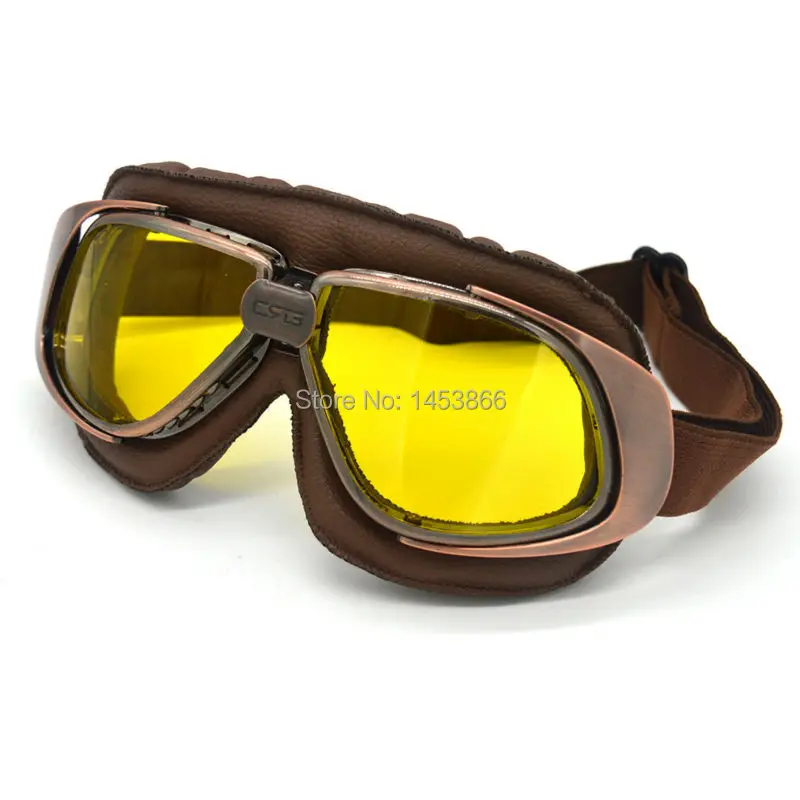 Винтажные кожаные очки для мотокросса медные кофейные в стиле стимпанк