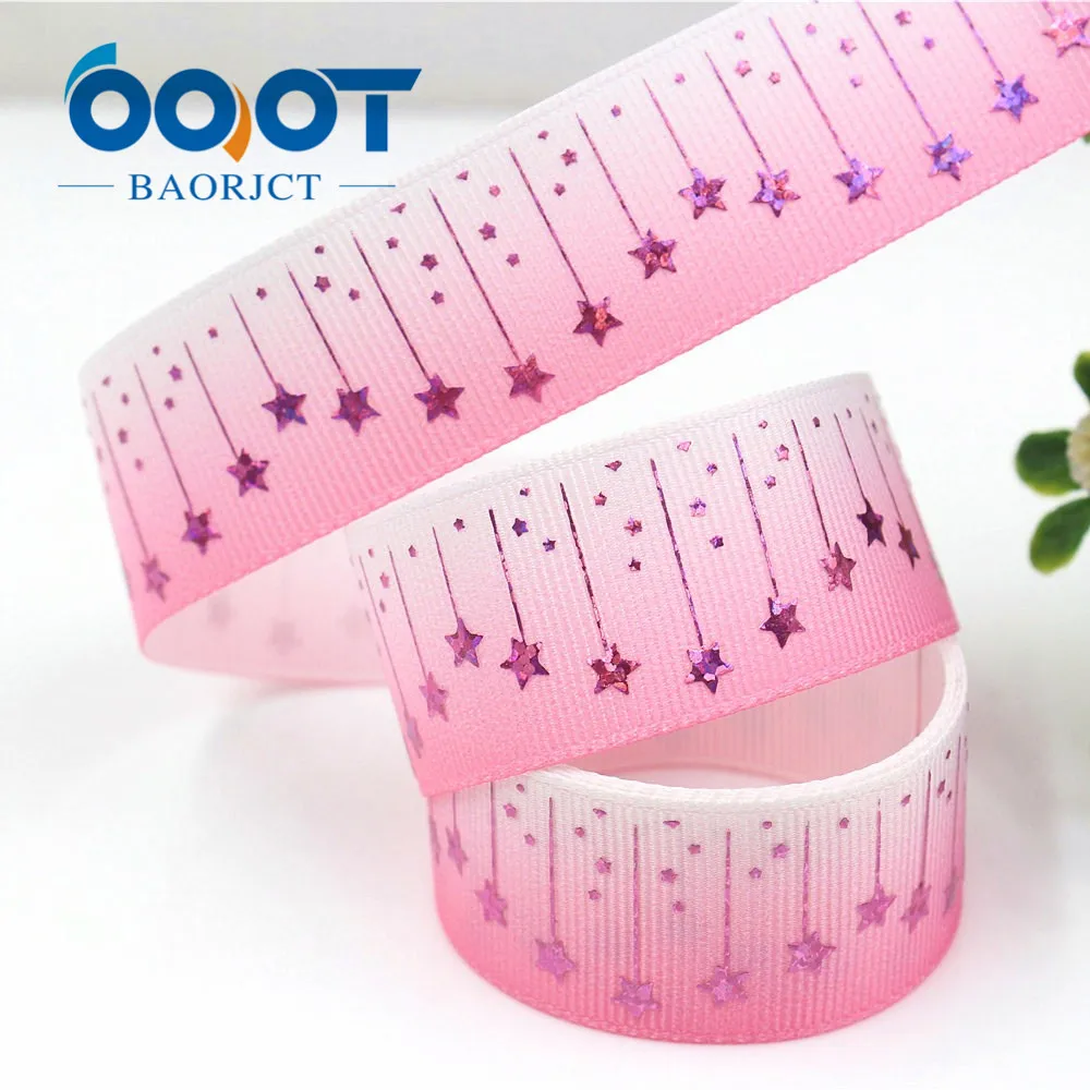 OOOT BAORJCT G-18609-407 25 мм 10 ярдов цветные пятиугольные звезды печатные корсажная лента DIY головной убор свадебный подарок обёрточная бумага