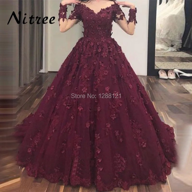 African Formal Evening Dresses Robe de soiree Dubai Muslim Wine Red Prom Dress For Weddings Turkish Aibye Glitter Kaftans Gowns | Свадьбы и