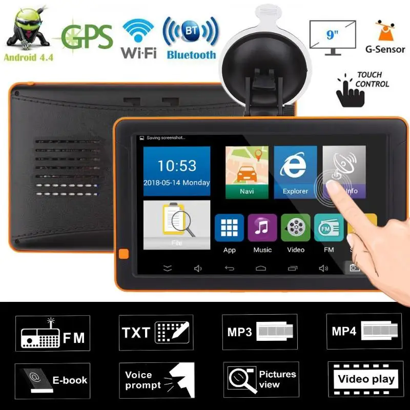 VODOOL 9 "Bluetooth WiFi Android Автомобильный GPS навигатор FM радио аудио музыкальный плеер