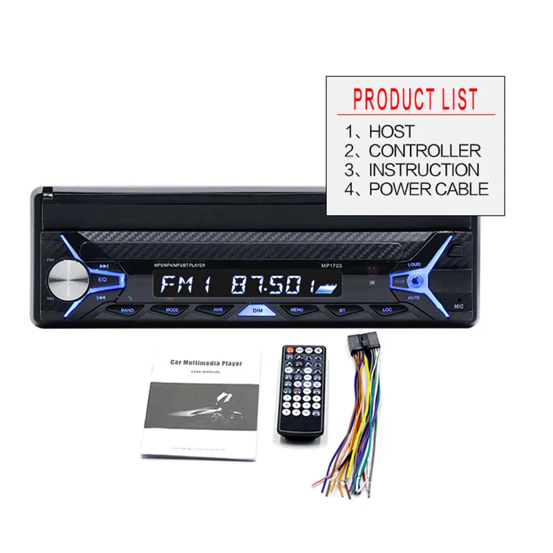 ANLUD Bluetooth Автомобильный Монитор складной 7 дюймовый сенсорный ЖК экран 2DIN 4CH 60 Вт MP5