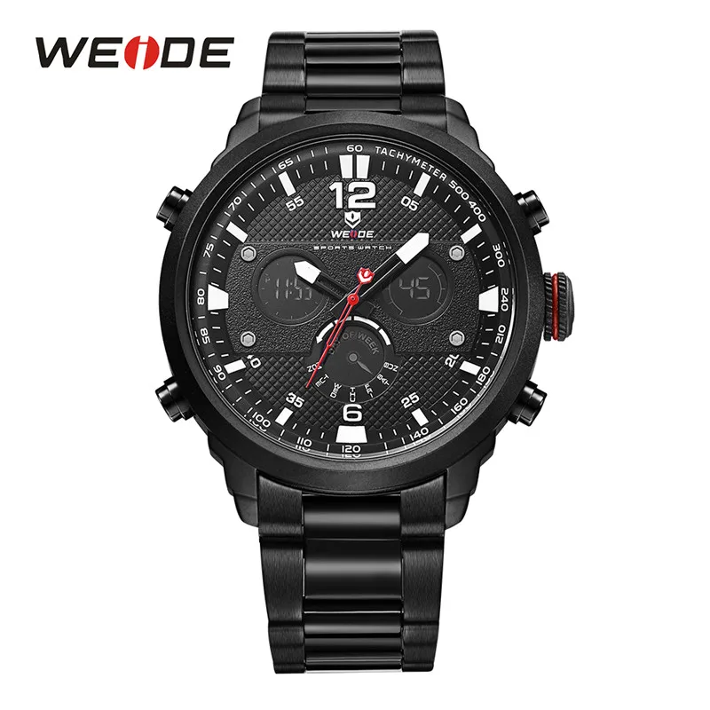 WH6303B-1C WEIDE мужские спортивные Топ люксовый бренд Кварцевые водонепроницаемые часы Relojes Hombre модные повседневные цифровые наручные часы с будильником - Цвет: WH6303B-1C