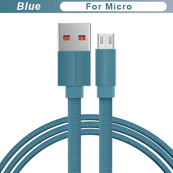 Blue for Micro FBYEG 3A микро USB кабель нейлон Быстрая зарядка USB кабель для передачи данных для samsung Xiaomi LG планшет Android мобильный телефон usb зарядный шнур - Цвет: Blue for Micro
