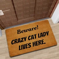 doormat entrance floor mat a crazy cat lady lives here rubber non slip entrance rug floor mat balcony mat funny home decor