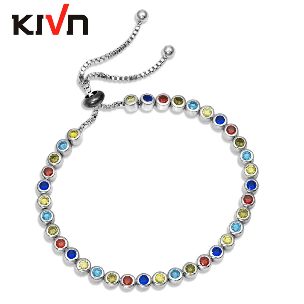 

KIVN Fashion Jewelry Adjustable CZ Cubic Zirconia Tennis Wedding Bridal Bracelets for Women Mothers Day Birthday Christmas Gifts