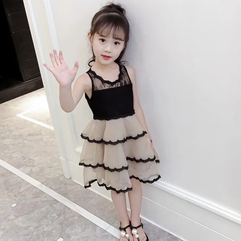 Children's small and medium-sized girls new dress children's wear princess dresses wash evening party clothing casual | Детская