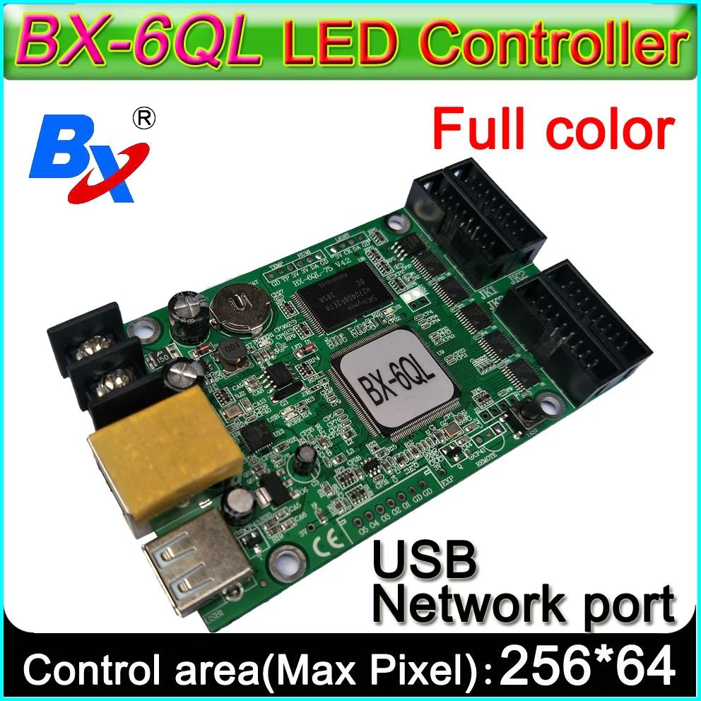 Новый BX 6QL порт Ethernet и USB асинхронный линейный полноцветный светодиодный дисплей