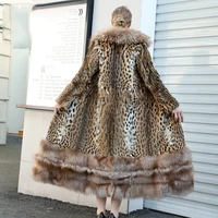 fursarcar whole skin real fox fur big lapel collar x long real natural beaver fur coat removable bottom women luxury winter coat