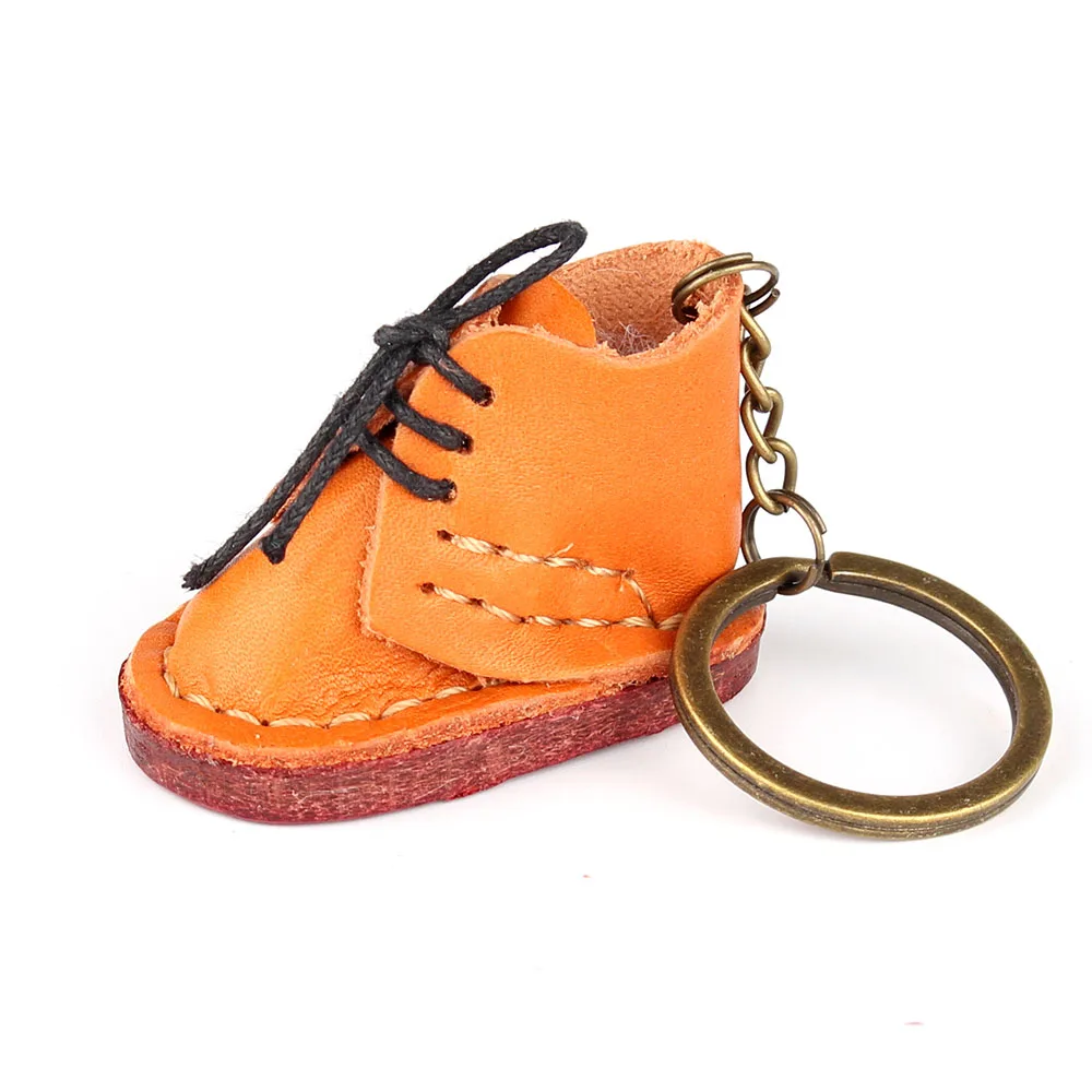 Брелок для ключей из натуральной кожи мужчин и женщин Милый Винтажный аксессуар