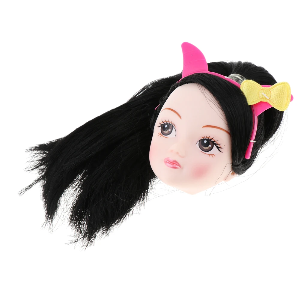 Кукольная голова с прямым конским хвостом глаза рисунком для 1/6 BJD кукла Синьи