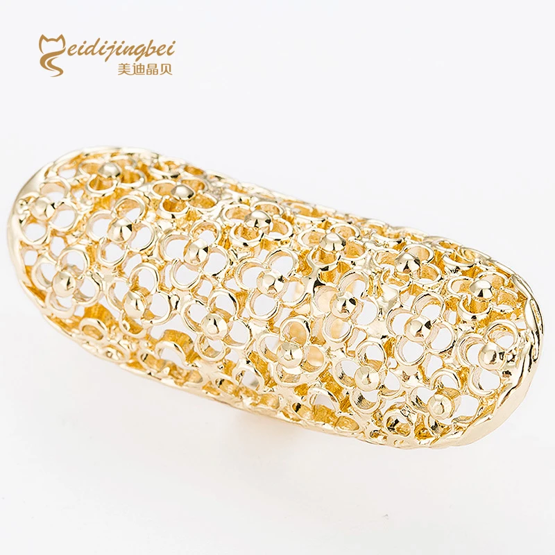 Модные полые полные кольца на палец женские золотые/Серебристые Длинные из