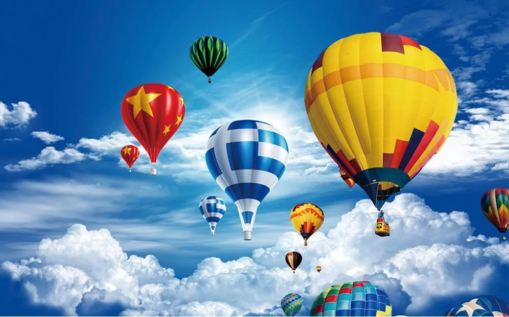 Фото customized 3d photo wallpaper Hot air balloon landscape 3D TV backdrop wallpapers for living room wall mural Обустройство дома customized 3d photo wallpaper Hot air balloon landscape 3D TV backdrop wallpapers for living room wall mural Обустройство дома