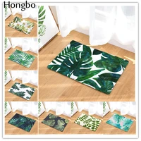 hongbo vintage monstera tropical plants printing rectangular mats entrance doormats washable kitchen carpet 4060mm bath mat