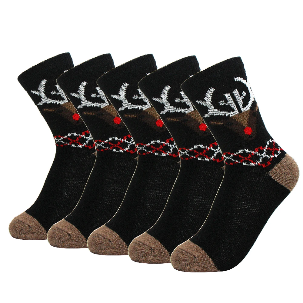 

5 Pairs Rabbit Wool Cute Socks Women Thick Warm Spring Autumn Winter Quality Sweet Colors Christmas Deer Pattern Foreign Sock