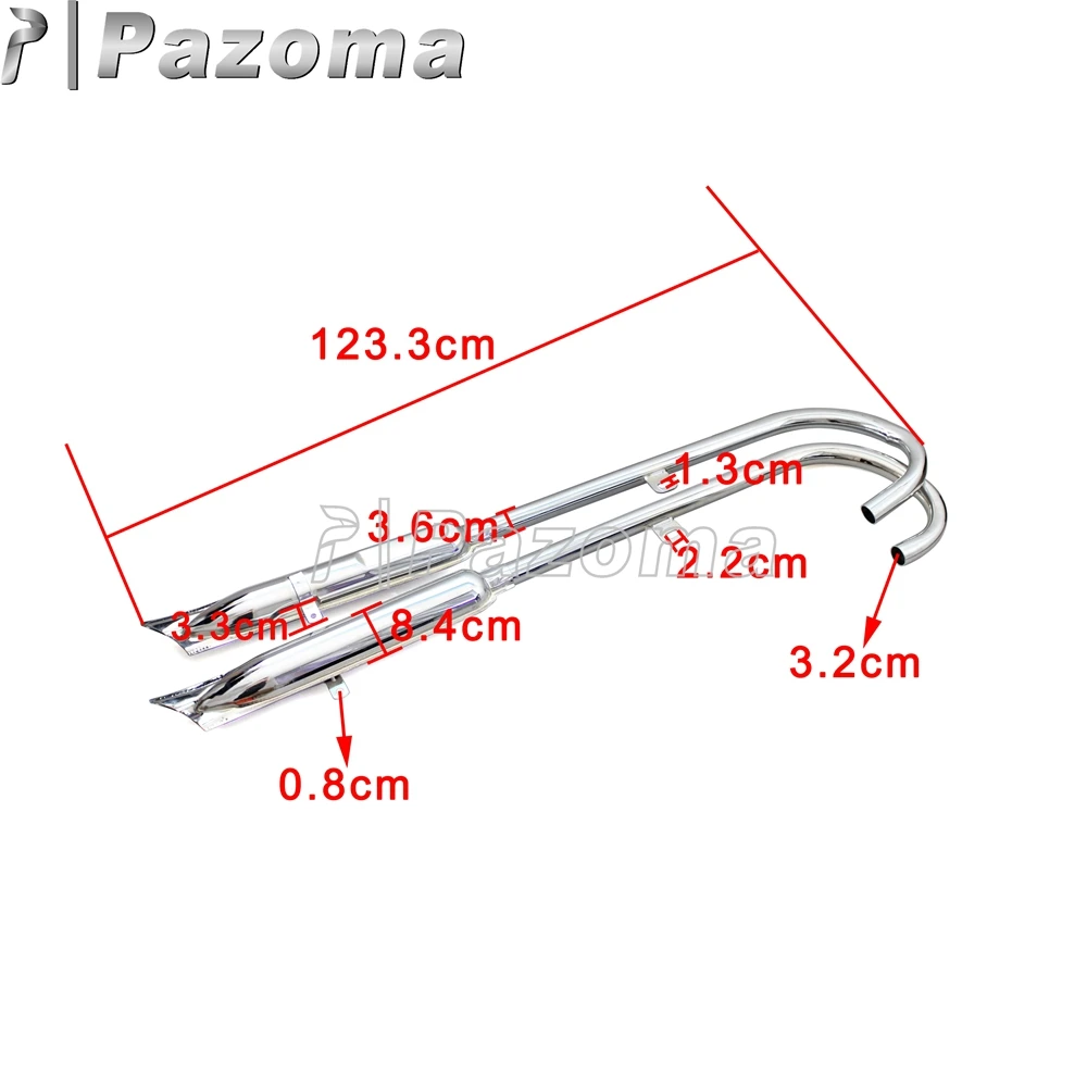 Глушитель рыбий хвост для мотоцикла передний и задний глушитель 24 л.с. 32