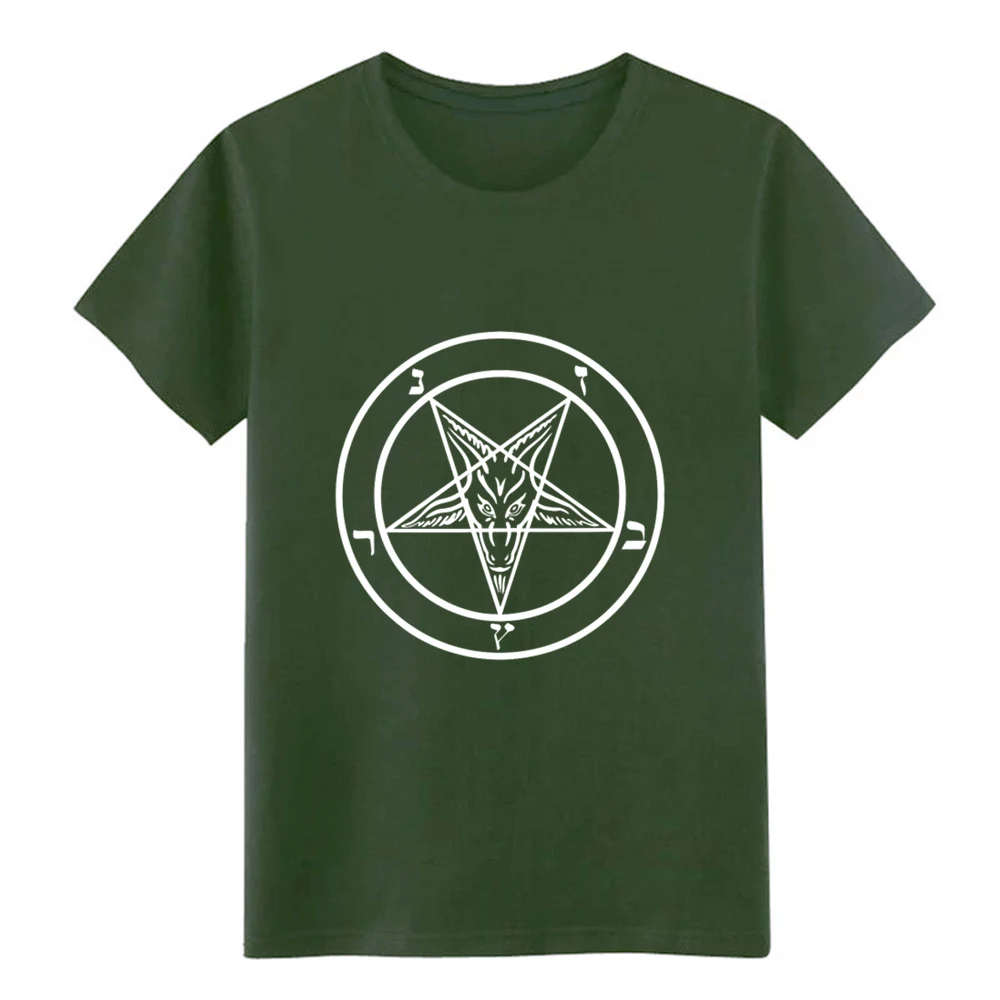 pentagram baphomet t shirt Printing Short Sleeve S-3xl Normal Cute Comical Spring Autumn Family | Мужская одежда