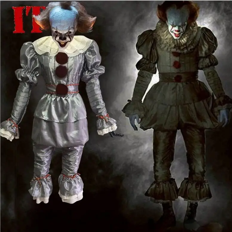 

Костюм для косплея на Хеллоуин, Стивен Кинг, клоун, Pennywise, костюм для Хэллоуина, модный серебряный наряд, S-XXL