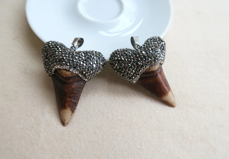 5 шт. Уникальный большой зуб акулы выложенный Кристалл разы кристалл элегантный