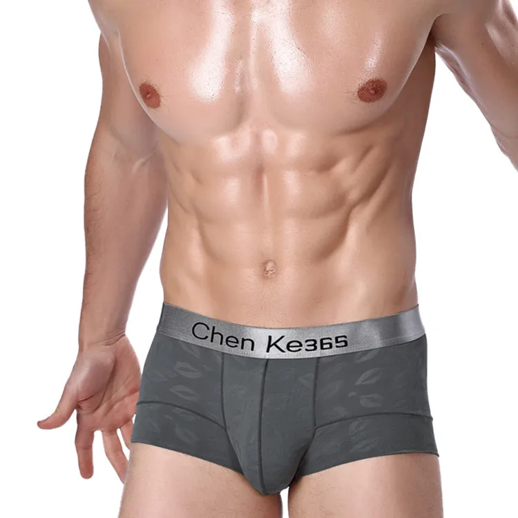 Сексуальное нижнее белье для мужчин s нейлон Ice Boxer Man тонкие шелковые трусы