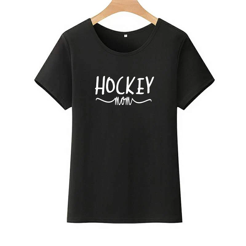 Женская хлопковая Футболка с принтом HOCKEY MOM Повседневная забавная футболка для