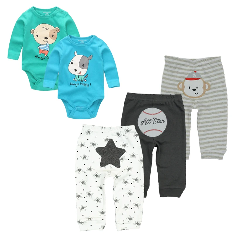 Kiddiezoom/комплекты одежды для малышей Детский Комбинезончик + штаны унисекс