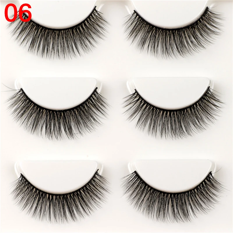 

3Pairs 3D Mink Eyelash Extension Natural Lashes Cilios Long Fake Eye Lash Kit Makeup Crossing Mink Eyelashes Wimper Extension 06
