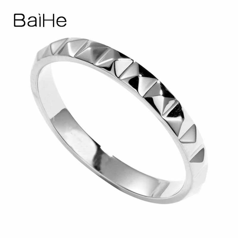 BAIHE Solid 14K желтое золото(AU585) сертифицированные обручальные женские модные ювелирные изделия элегантные уникальные модные кольца