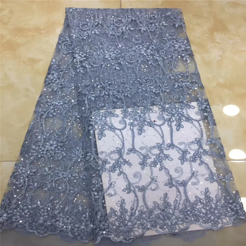 

Cassiel Latest French Sequins Laces Fabrics 2019 High Quality African Lace Fabric For Wedding Nigerian Lace Material For Party