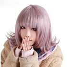 Парик для косплея шиаки Нанами из Супер данганронпа, термостойкие искусственные волосы розового цвета с шапочкой