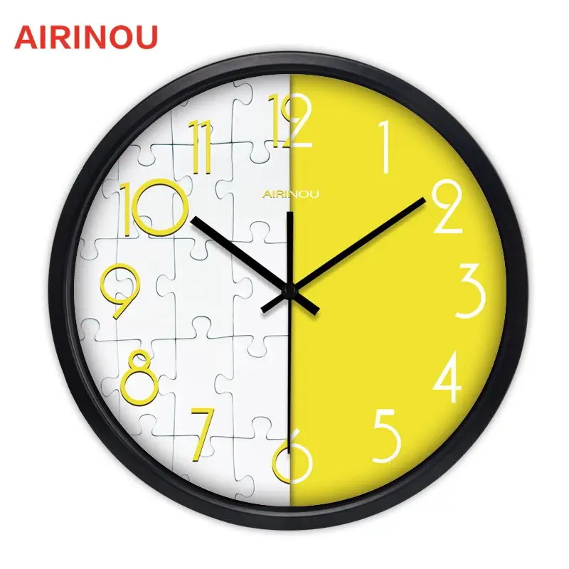 Airinou серии пазлов креативные настенные часы без тикания звука|clock cube|puzzle blankclock