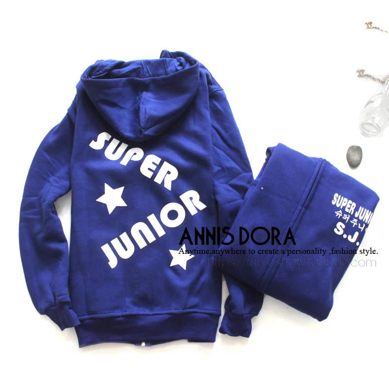 Толстовка с капюшоном на молнии Super junior I Love super E.L.F love sj | Мужская одежда