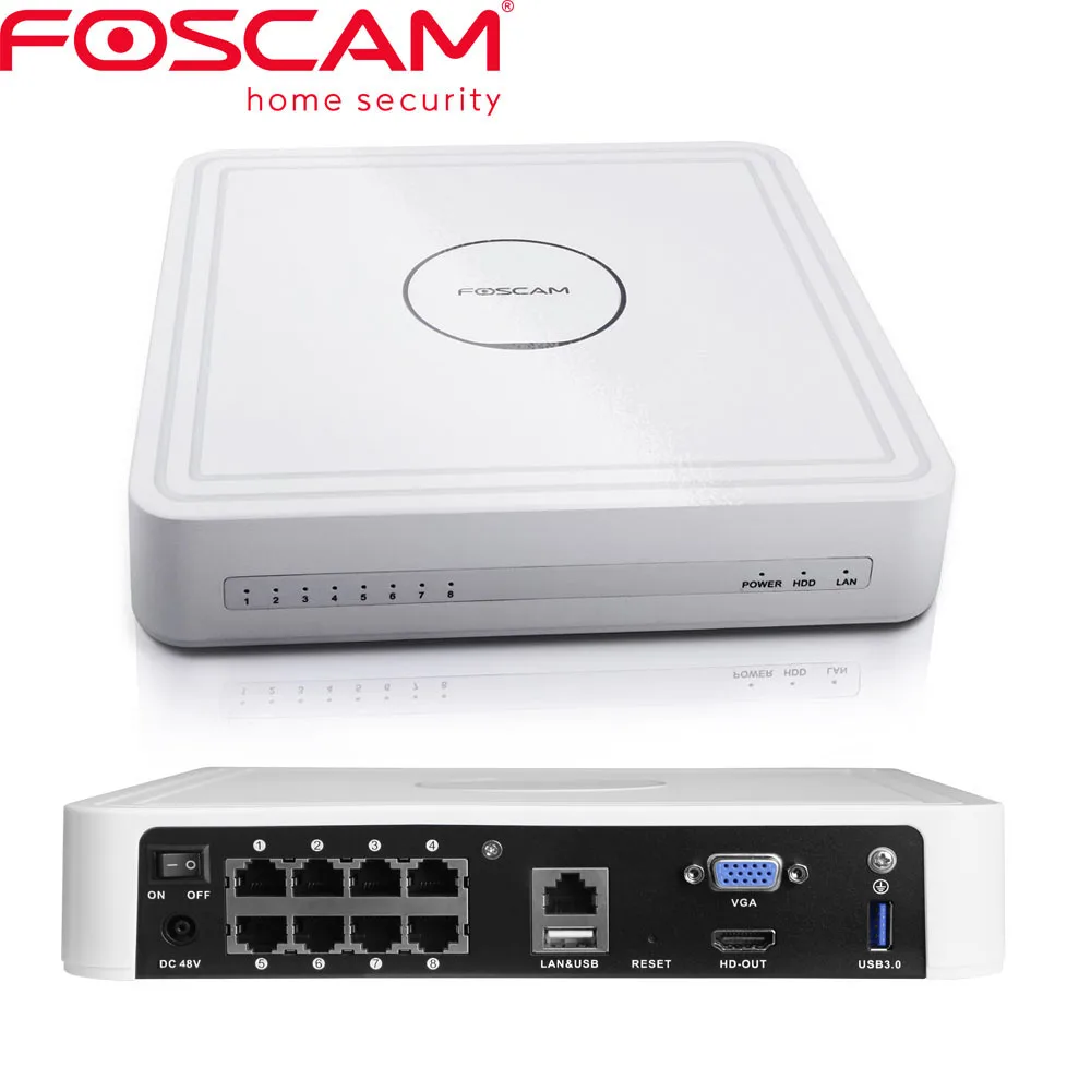 Foscam FN7108HE 1080 P Full HD PoE NVR поддерживает 8CH просмотра в прямом эфире удаленного