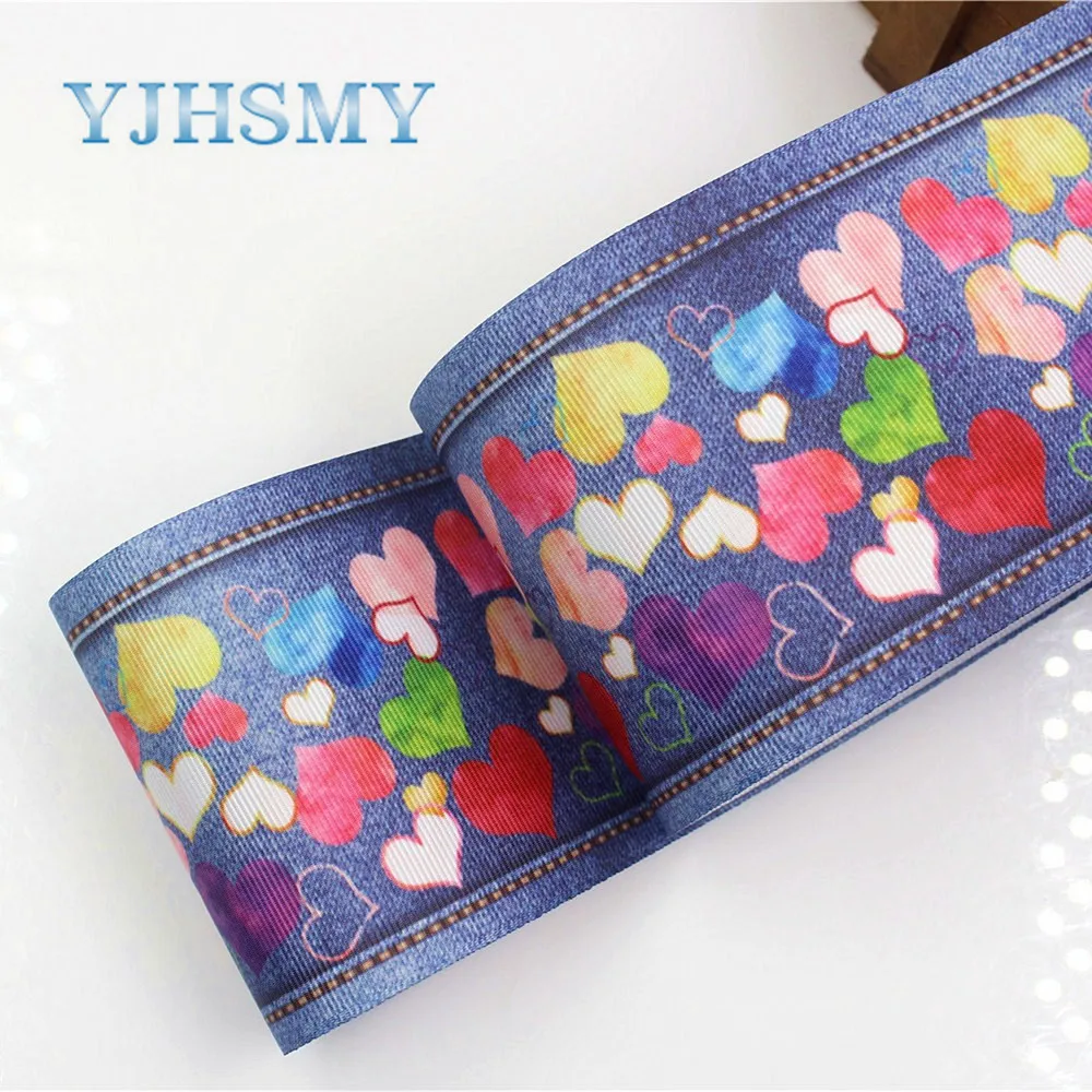 

YJHSMY G-18829-1041,10 yards 75 mm jeans series Printed grosgrain ribbons,Clothing accessories,gift wrap,DIY handmade Material