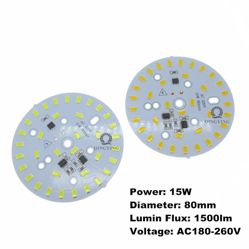 10 шт. ac 220 В светодиодный pcb SMD5730 3 Вт 5 Вт 7 Вт 10 Вт 12 Вт 15 Вт 18 Вт 24 Вт интегрированный ic драйвер белый/теплый белый светодиодный светильник