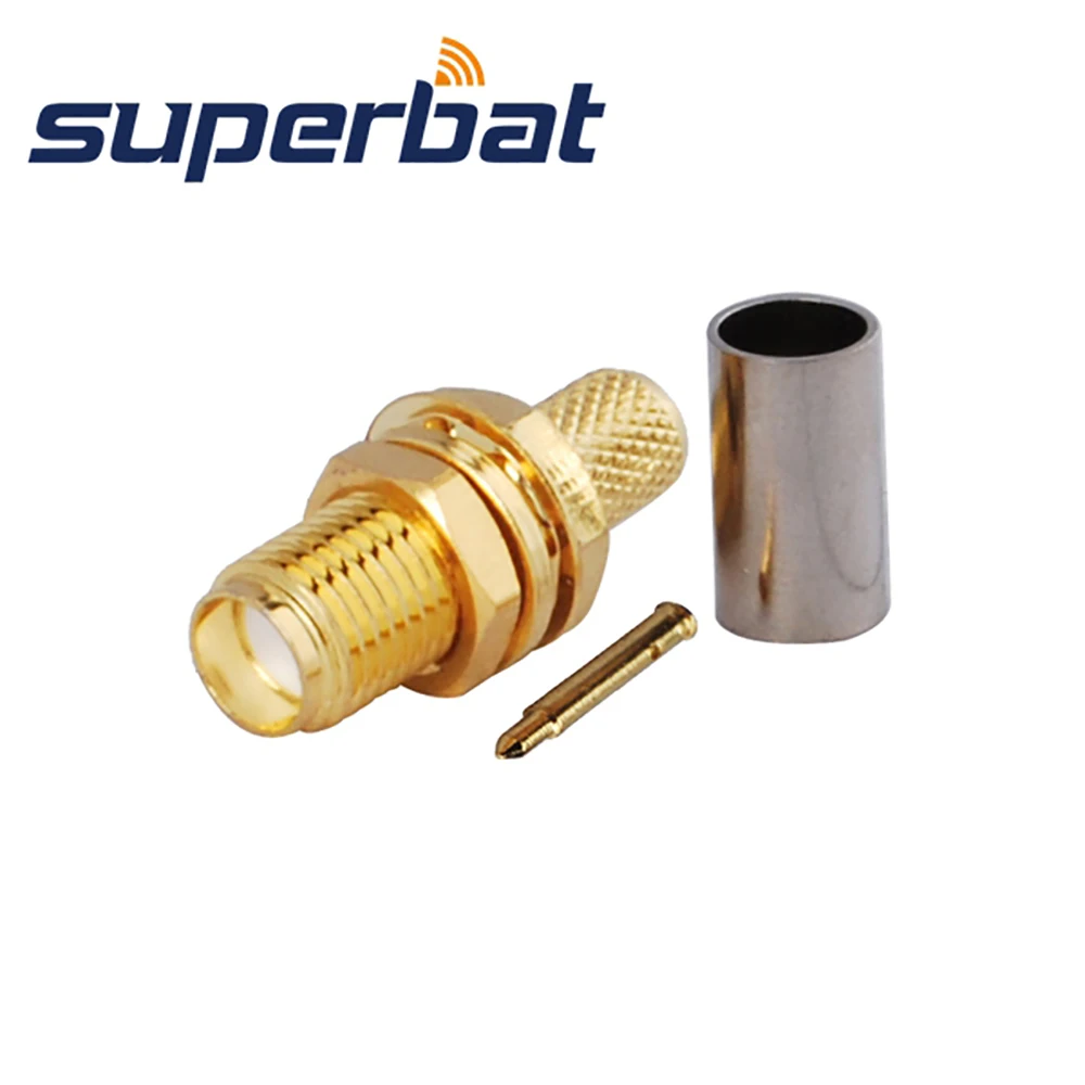 Superbat 10 шт. RP SMA 50 Ом обжимной разъем (штырь) перегородка коннектор для RG58 LMR195 RG400