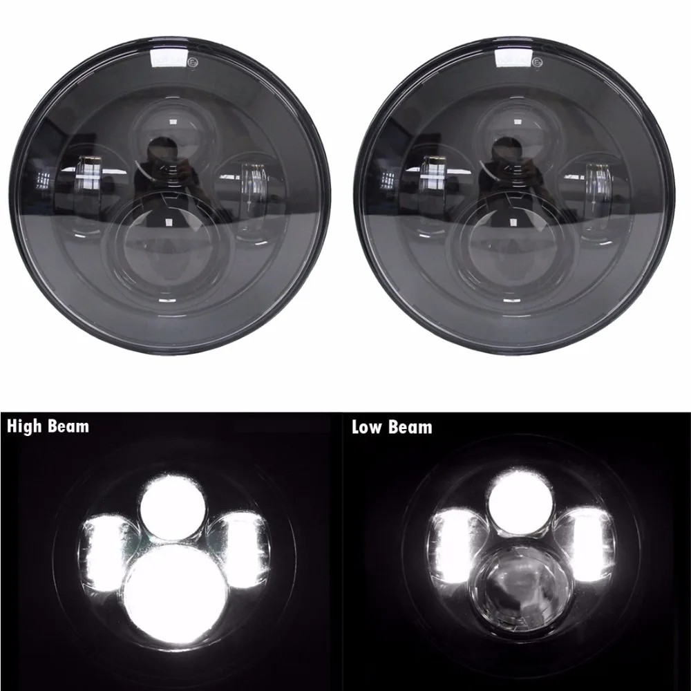 Круглые светодиодные фары 7 дюймов с чехлом для фар Мотоциклов Harley Softail Slim Yamaha|led